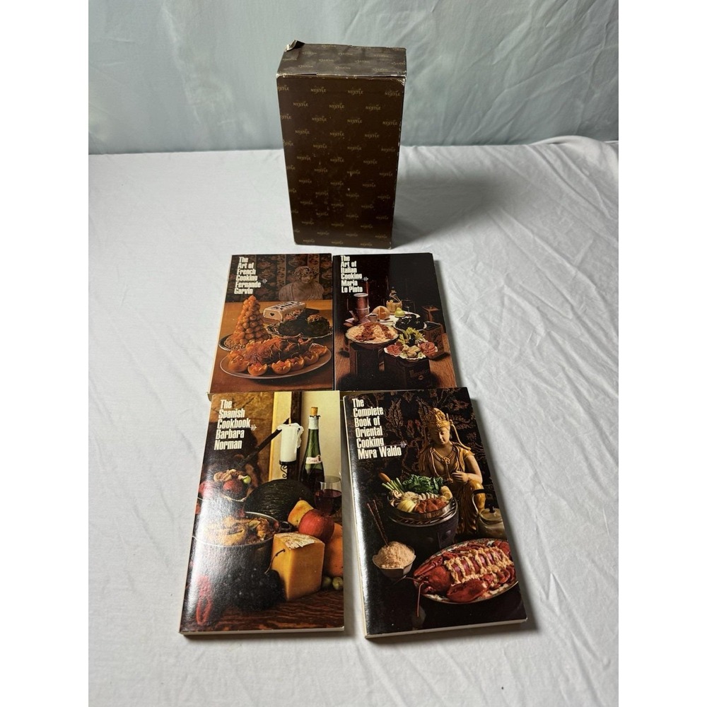Vintage Cookbook Box Set French Spanish Oriental Italian Lo Pinto Bantam Nestle